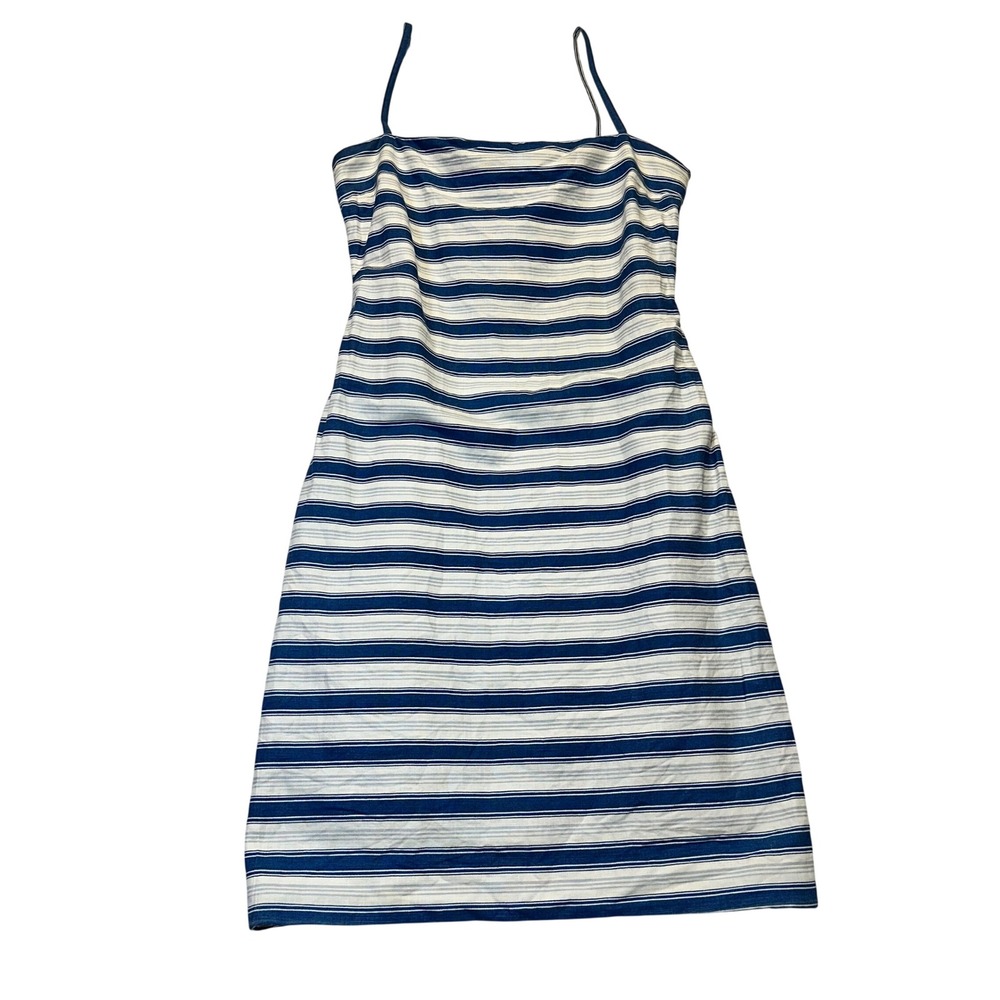 Kors Striped Sheath Dress Womens 10 Blue White Nautical‎ Preppy Summer Vintage